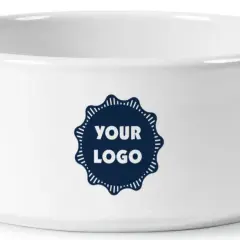Gamelle en céramique blanche, sobre et élégante, prête à accueillir votre logo pour un style personnalisé.