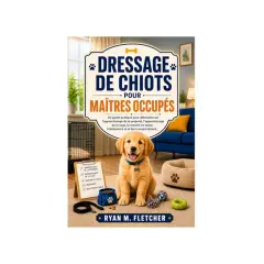 Un chiot adorable est la star de la couverture de ce livre sur le dressage, abordant l'apprentissage de la propreté et le bon comportement.