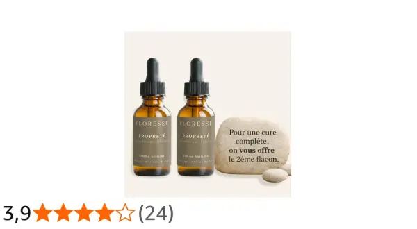 Deux flacons de mélange de fleurs de Bach pour chien, avec une offre "le 2ème flacon offert".