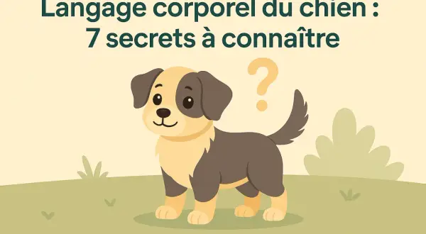 Un adorable chiot pose, un point d'interrogation flottant au-dessus de sa queue. Comprendre le langage corporel du chien est essentiel.