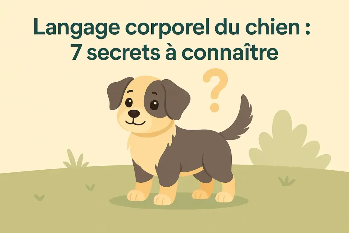Un adorable chiot pose, un point d'interrogation flottant au-dessus de sa queue. Comprendre le langage corporel du chien est essentiel.