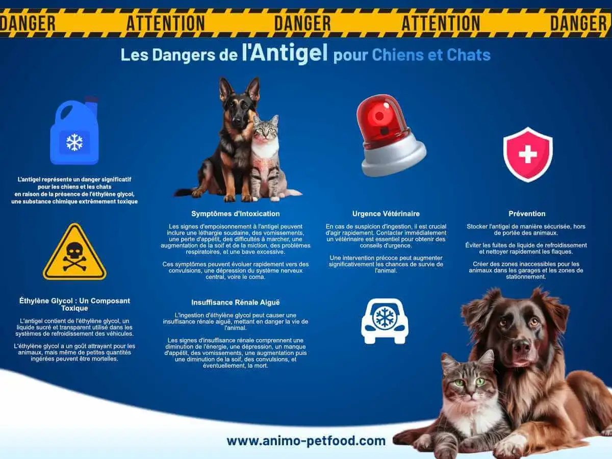 L'antigel, toxique pour les chiens, peut causer une intoxication grave, des convulsions et une insuffisance r&eacute;nale. Une dose toxique d'alprazolam chien est une urgence v&eacute;t&eacute;rinaire.